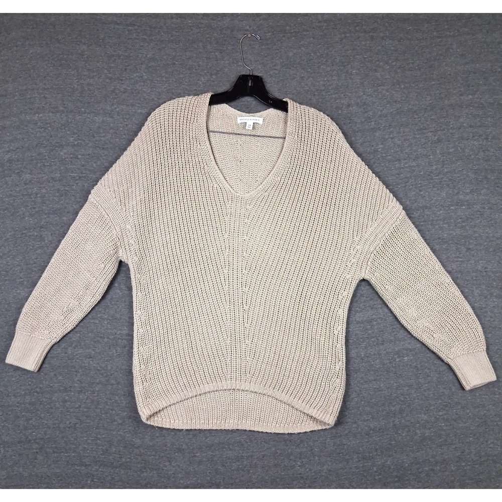 Banana Republic Sweater Womens XS Beige Chunky Knit Fisherman Light Academia